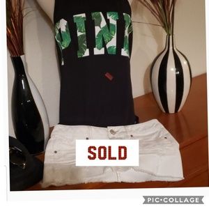 Pink Tank & AEO White Skirt. Size M, and Size 6